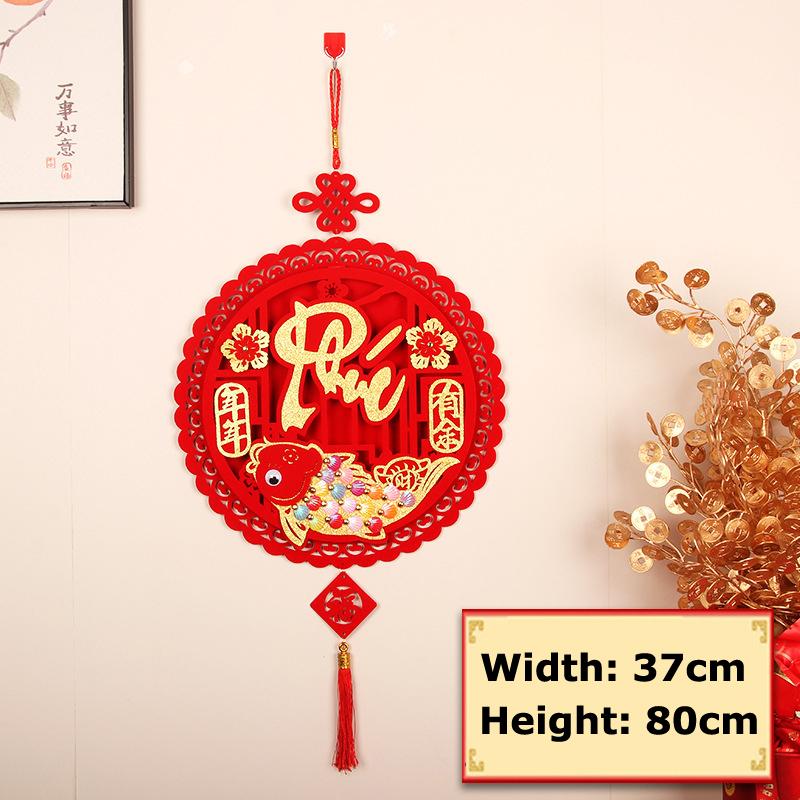 1PC Decorations Ceremony Tassel Hang Blessing Red Spring Festival New Year Traditional Festive Atmosphere Brightly Colored