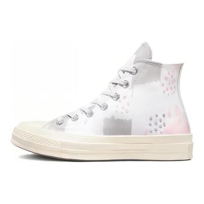 Chuck Taylor All Star 1970s Stylish and Versatile High Top Espadrilles Women's White Grey Pink
