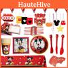 Cartoon Theme Mouse Party Supplies Decoration Red Birthday Party Decor