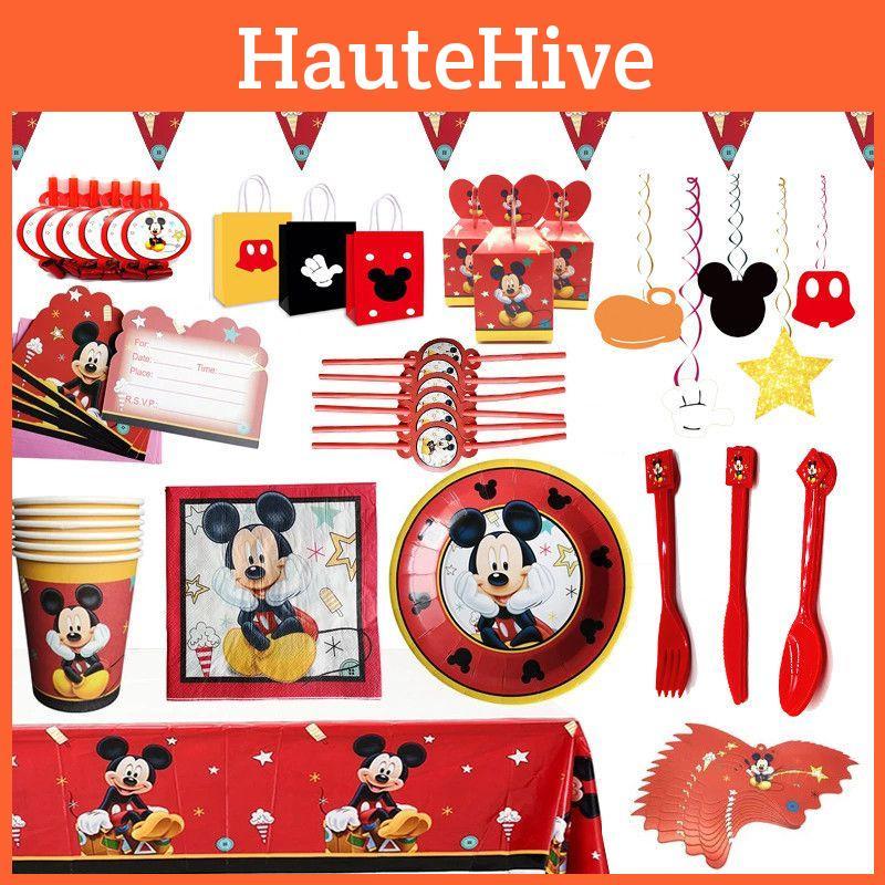 Cartoon Theme Mouse Party Supplies Decoration Red Birthday Party Decor