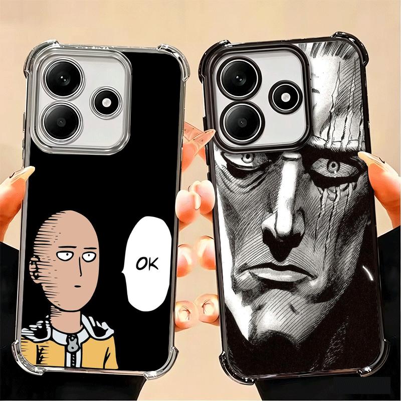 One P-Punch-Mans Saitama King Soft Phone Case For Xiaomi Poco X7 X8 Pro Max X6 X5 X3 F8 Ultra F7 M8 M7 M5S Redmi 15C 15A 15 14C