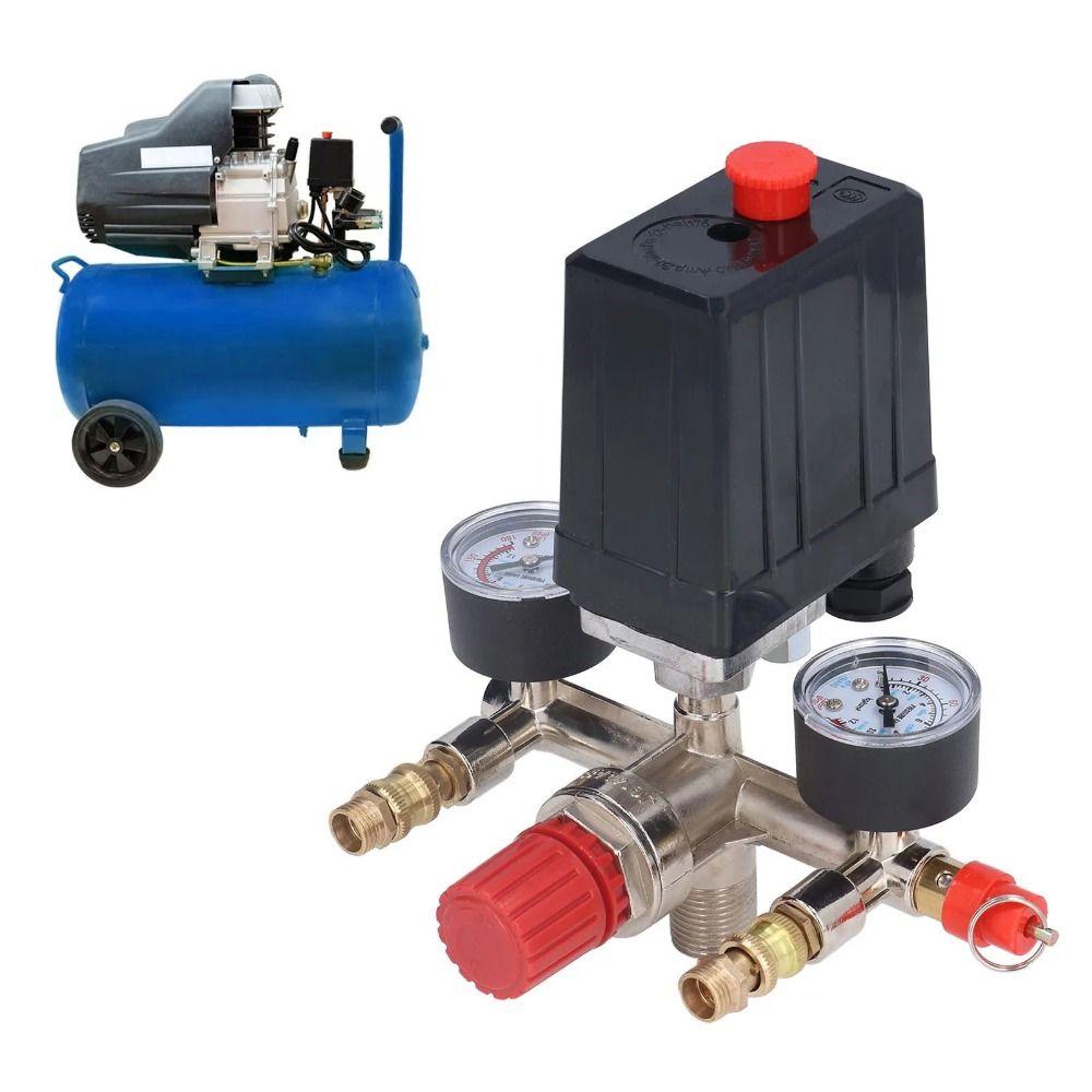 90-120PSI Air Compressor Control Switch Vertical Switch Manifold Regulator  Pneumatic Power
