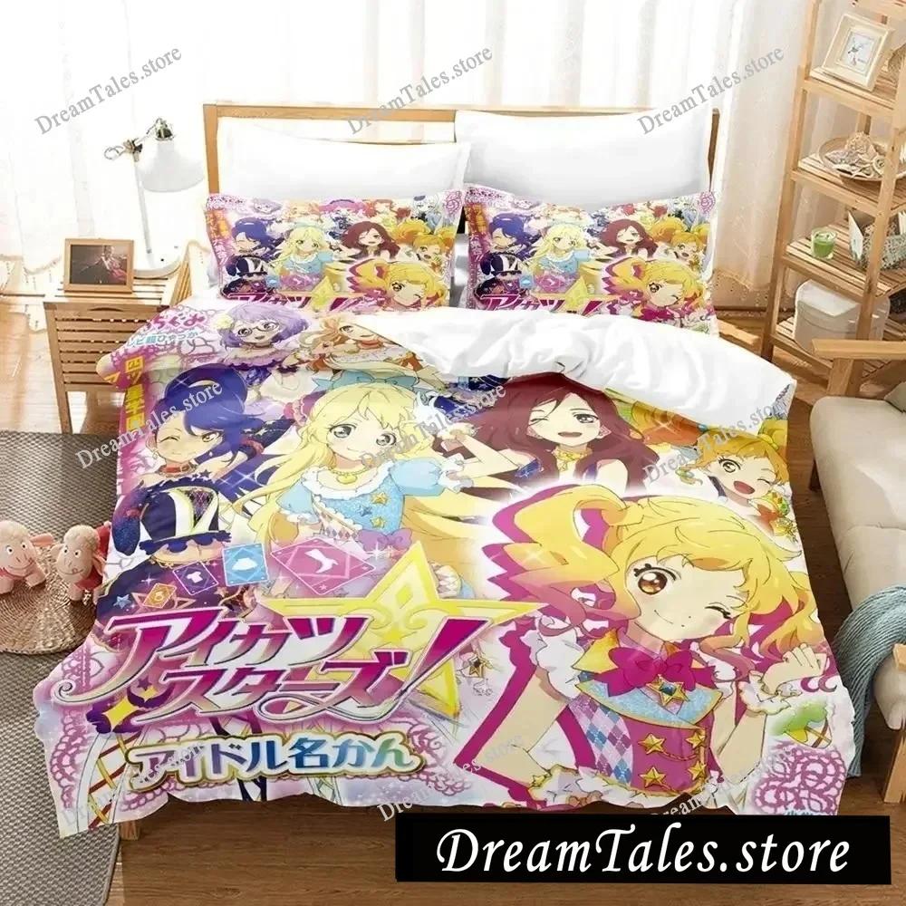 3D Printing Aikatsu! Cartoons Bedding Set Duvet Cover Bed Set Quilt Cover Pillowcase Comforter King Queen Size Adult Bedding741