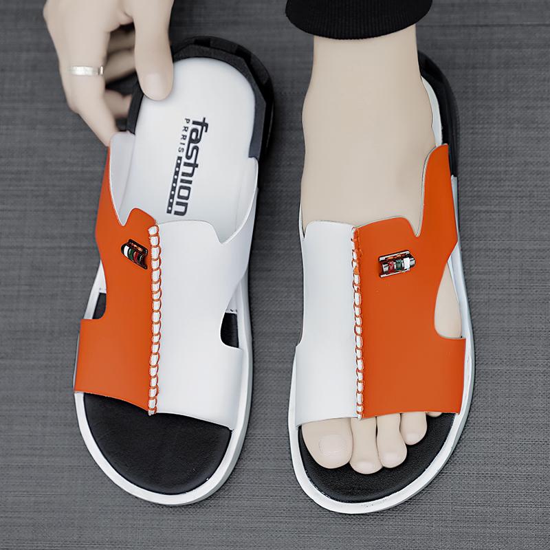 Fashion CYYTL Mens Slippers Casual Shoes Summer Beach Sandals Outdoor Slides Leather Walking Comfort Luxury Designer Fashion Lightweight