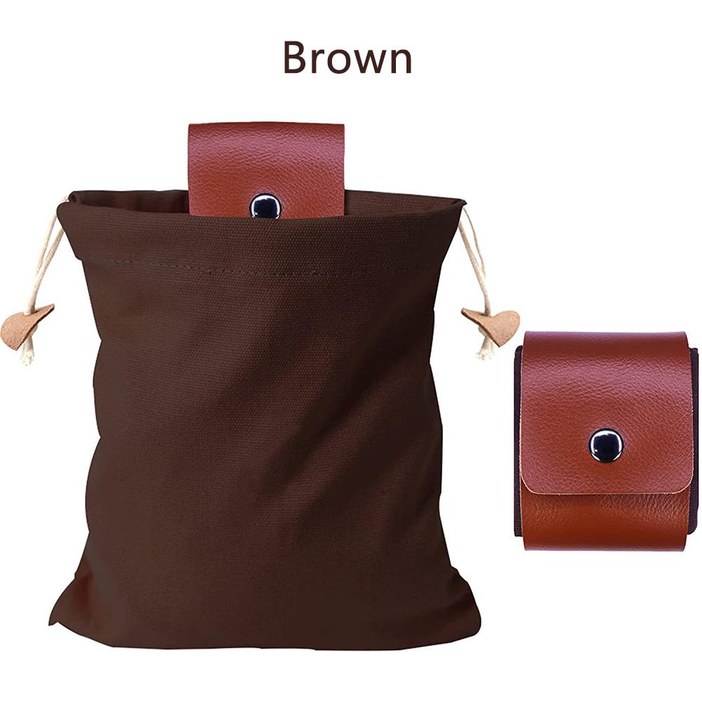 Leather Canvas Collapsible Foraging Bag for Storing Tools and Equipment