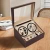 4+6 Automatic Watch Winder Display Box PU Leather Watches Shaker Watch Jewelry Storage Box Watch Case, Black/Brown