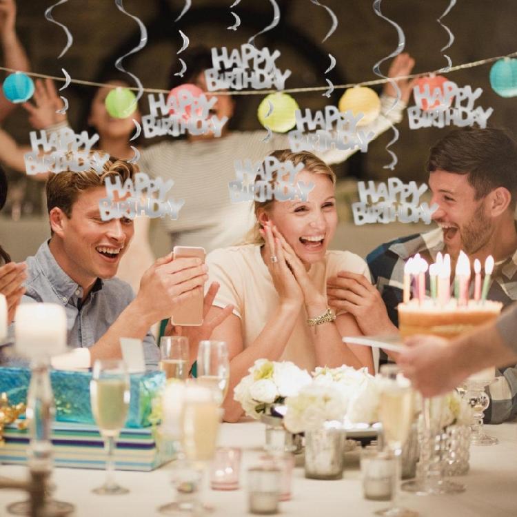 Birthday Supplies Swirls Party Decors Birthday Decors Set with Hanging Decors Spirals Hanging Set Multicolored Ornament