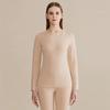 Women Autumn and Winter Solid Color Crew Neck Thermal Underwear Set