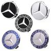 For Mercedes Benz 4PCS 75mm Metal Emblem Car Wheel Center Hub Cap Cover Badge For Mercedes Benz AMG GLK GLE GLC W203 W206 W220 W