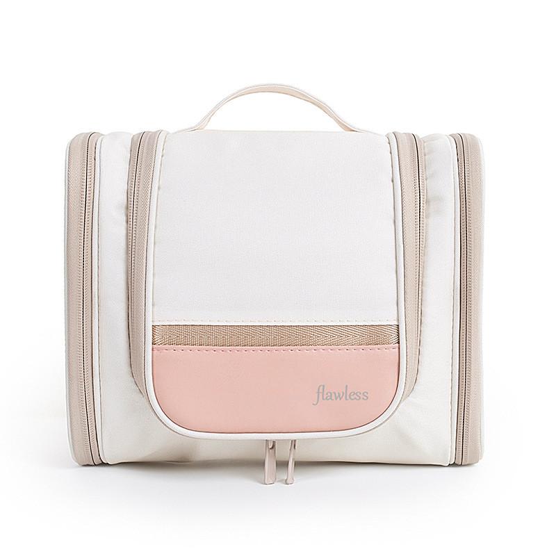 

Modern Travel Organizer With Dual Opening Waterproof Polyester For Bathroom Hanging Storage бежевий