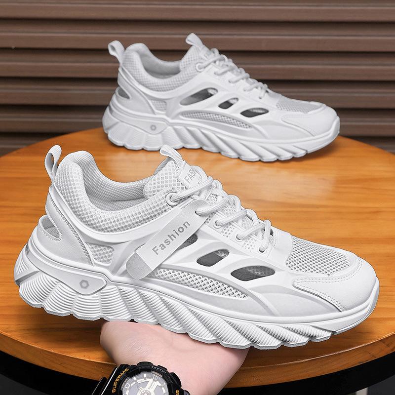 Men's Shoes 2025 Summer New Men's Breathable Casual Hollow Thin Shoes Non-slip and Wear-resistant Sports Thick-soled Forrest Gump Shoes