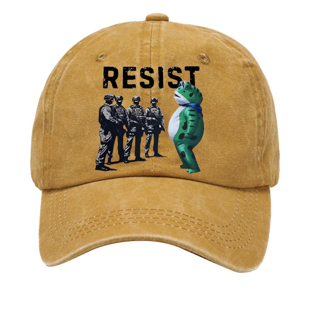 Men's Washed Cotton Baseball Cap With Printed Distressed Soft Top Denim Hat, Vintage Hat