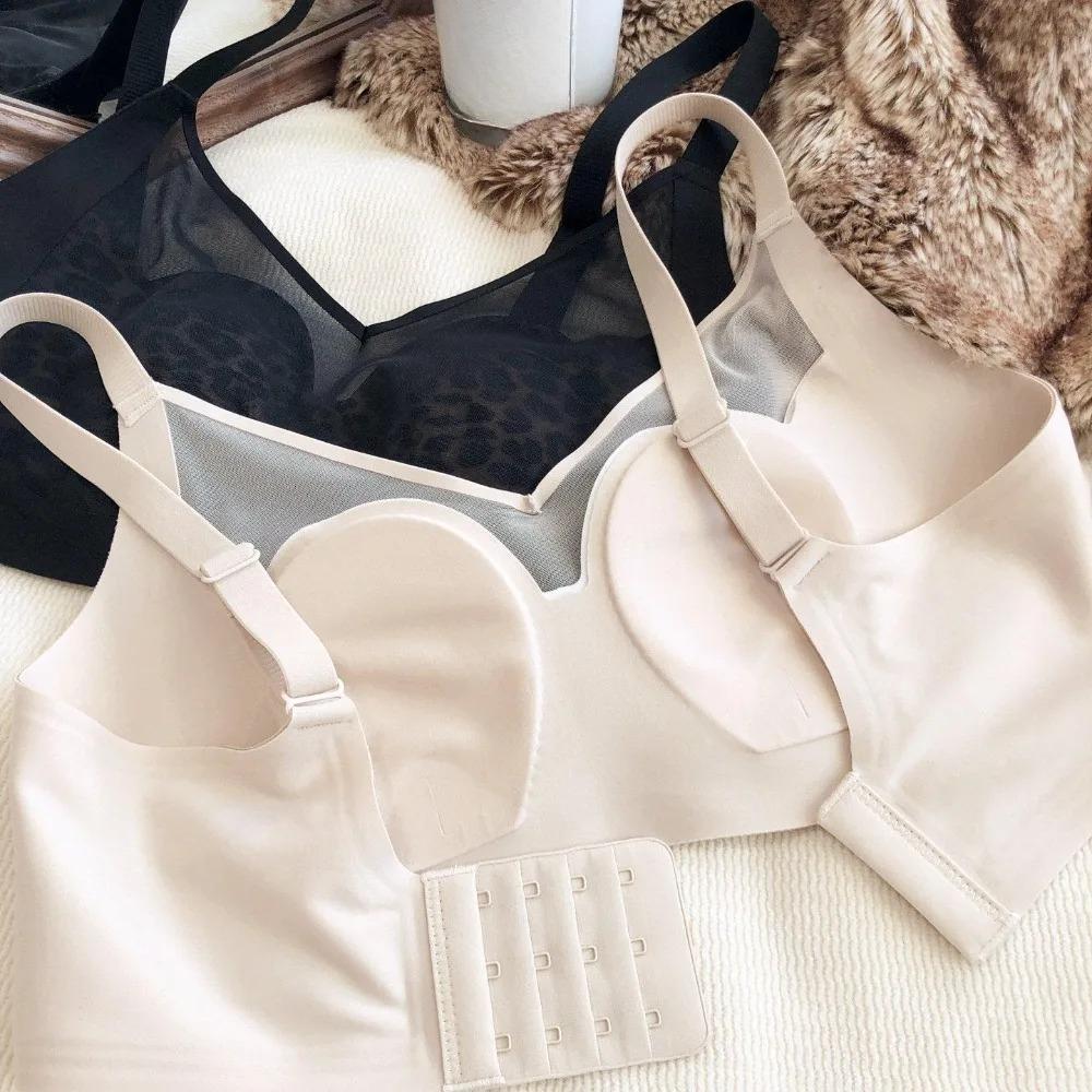 Women Seamless Underwear Sexy Lace Push Up Bra Fashion Leopard Print Wire Free Bras High Quality Thin Cup Breathable Lingerie