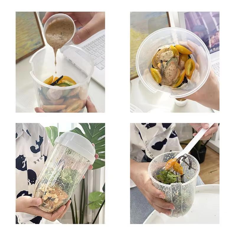 Breakfast On The Go Cups Take And Go Yogurt Cereal Overnight Oats Snack Parfait Containers & Salad Dressing Kitchen Gadgets