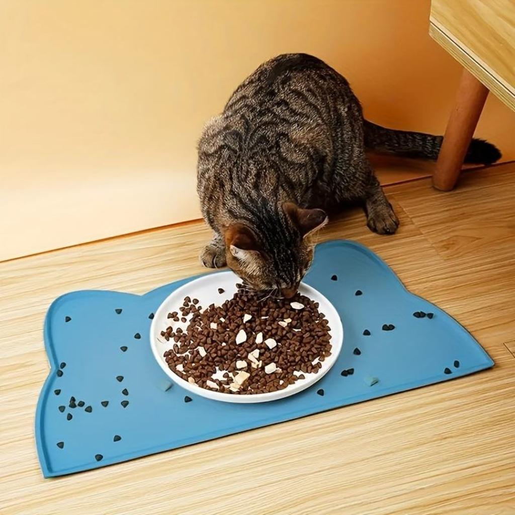 Silikon-Haustiermatte, Tiernahrung, Fütterungsunterlage, wasserdicht, für Hunde und Katzen, Schüssel, Futtermatte, Welpen-Futtertablett, Wasserkissen, Tischset
