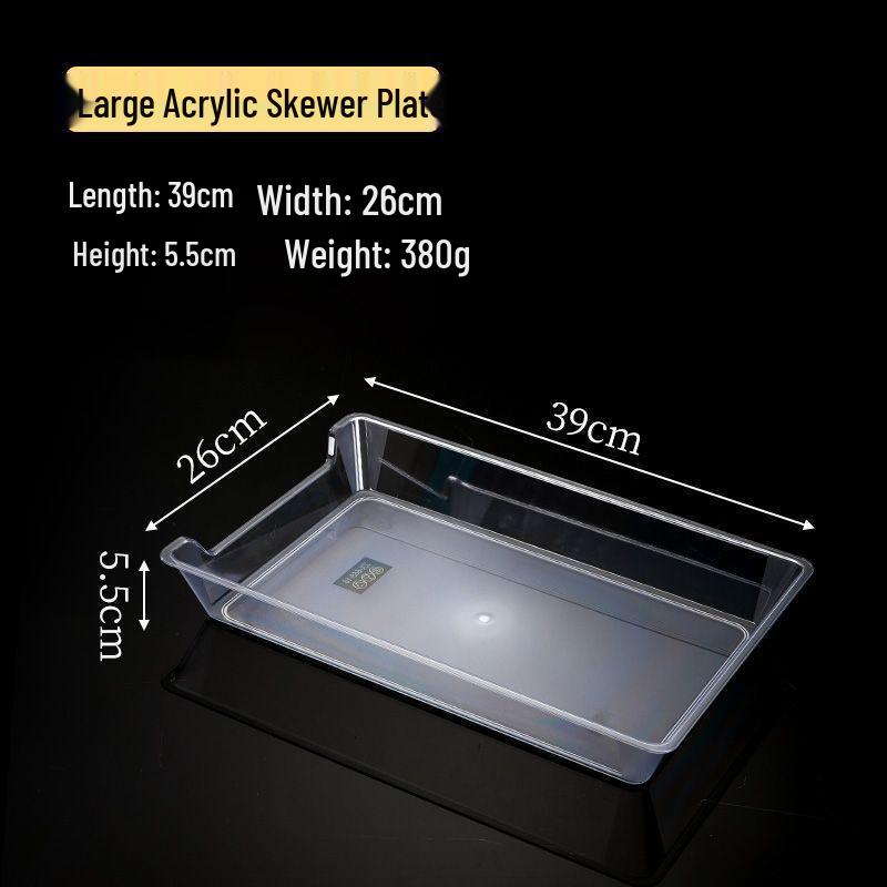 Transparent Acrylic Skewer Plate for Hot Pot & BBQ Restaurant Display