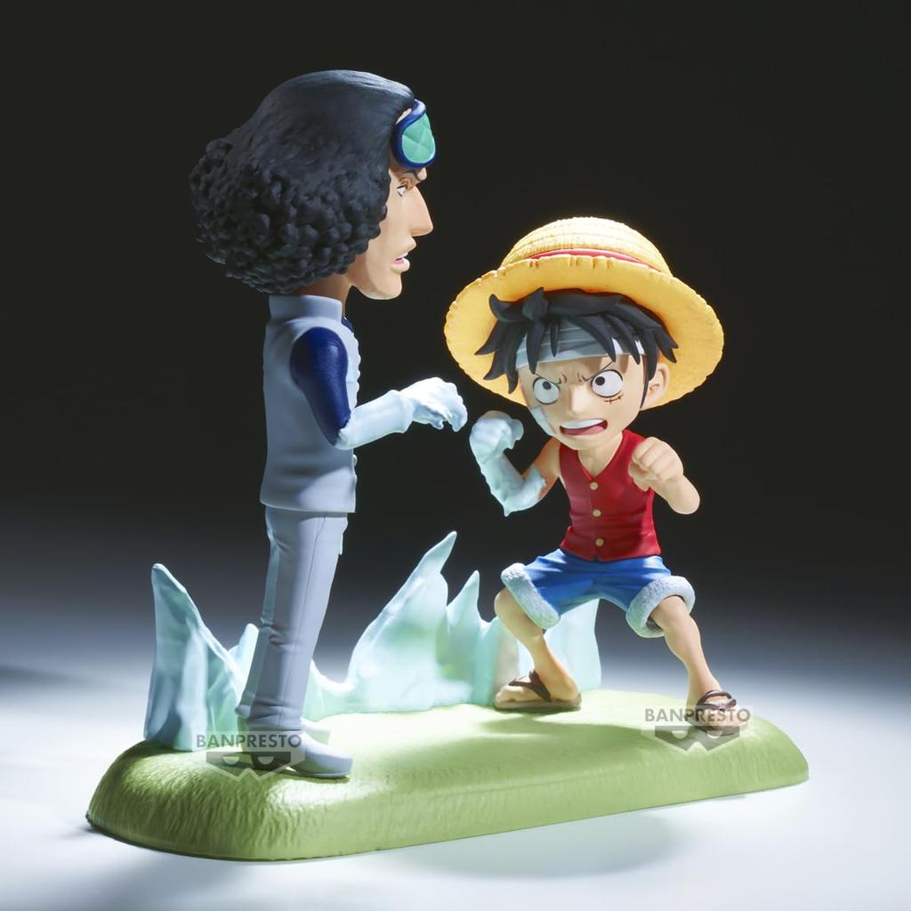 Banpresto One Piece World Collectible Log Story Action Figure: Monkey D. Luffy vs. Kuzan, 9cm, Multicolor, BP28688P, Perfect for Anime Fans