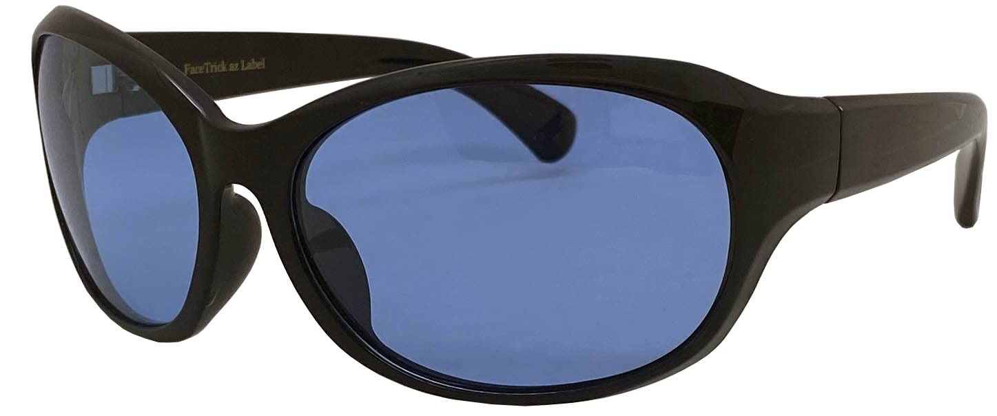 

az Поляризованные солнцезащитные очки Light Cut Curve Type Black Blue Polarized Lens [FaceTrick Label] Линзы/Защита от УФ-излучения/Синяя оправа/Подсветка AZPL7105-1BL