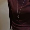S925 Sterling Silver Korean Style Long Sweater Chain Water Drop Necklace Vintage Ins Style Personalized Long Necklace