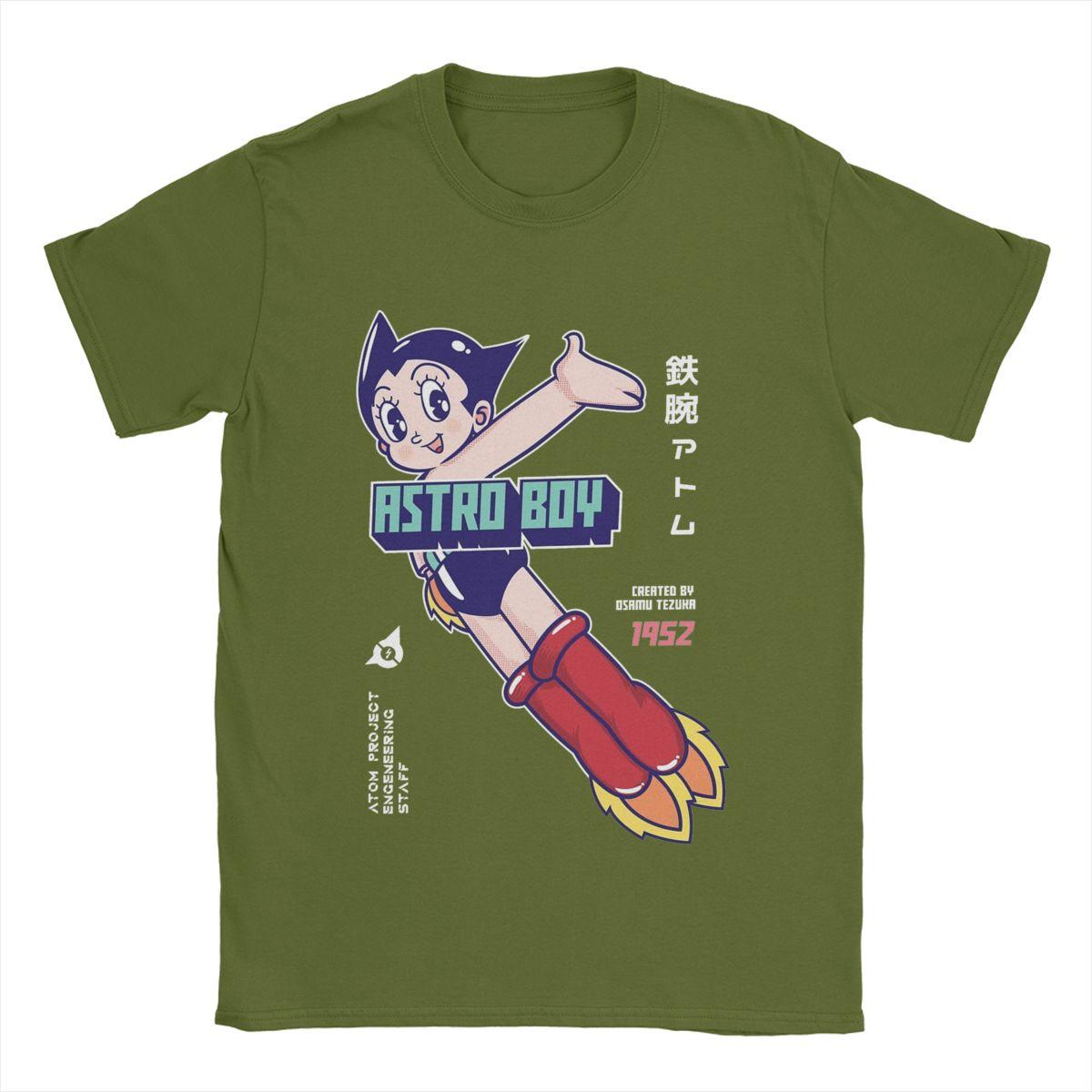 

Men s T-Shirt Astro Boy Anime Vintage Pure Cotton Tee Shirt Short Sleeve AstroBoy T Shirts Round Neck Clothes Printed 4XL