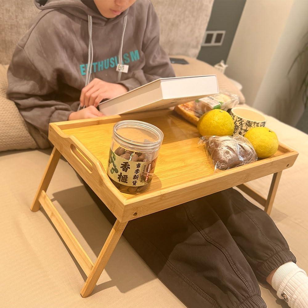 Bed Table Tray With Folding Legs Wood Bed Trays Laptop Holders Breakfast Tray For Eating Beds Tables For Eat On Couch Working