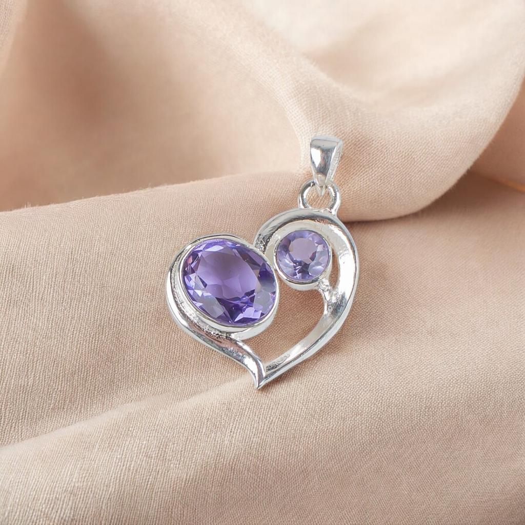 Natural Iolite Gemstone 925 Sterling Silver Jewelry Pendant For Christmas Gift CP-3-7