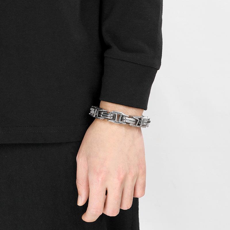 12/15MM Hochwertiges Byzantinisches Großes Armband Für Männer Hip Hop Einfache Kaiserliche Kette Halskette Polierter Trendiger Schmuck Männlicher Charme