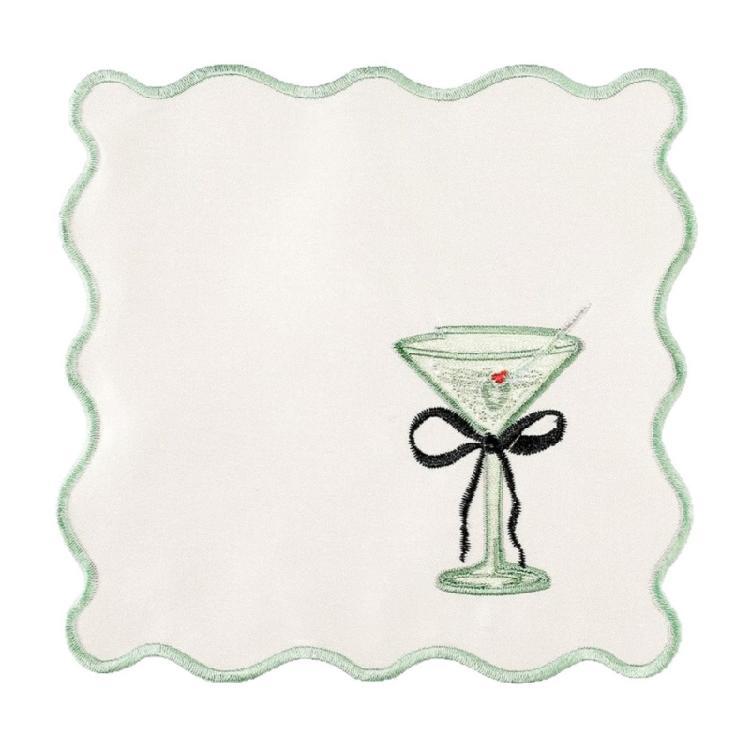 

Embroidery Square Placemat Washable Fabric Table Mat Scalloped Edges Design Drink Coaster Pad For Dining Party Decors 15cm