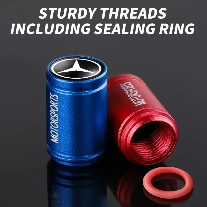4Pcs Wheel Tire Valve Air Stem Cap Duust Covers Car Styling For Mercedes Benz W206 Class C200L W204 GLA W213 W212 Car Ornaments CZ2