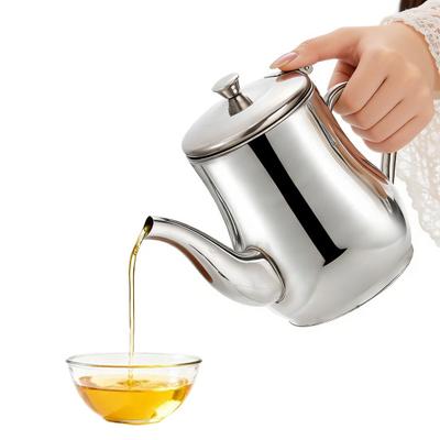 Stainless Steel Oil Filter Jug with Non-Drip Spout Heat-Resistant Kitchen Oil Container with Fine Mesh Rust-Proof Leak-Proof Essential Cooking Tool
