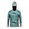 Mens Quick-Dry Ice Silk Long Sleeve Fishing Shirt With Hood Integrated Face Cover Camo Outdoor Performance Top