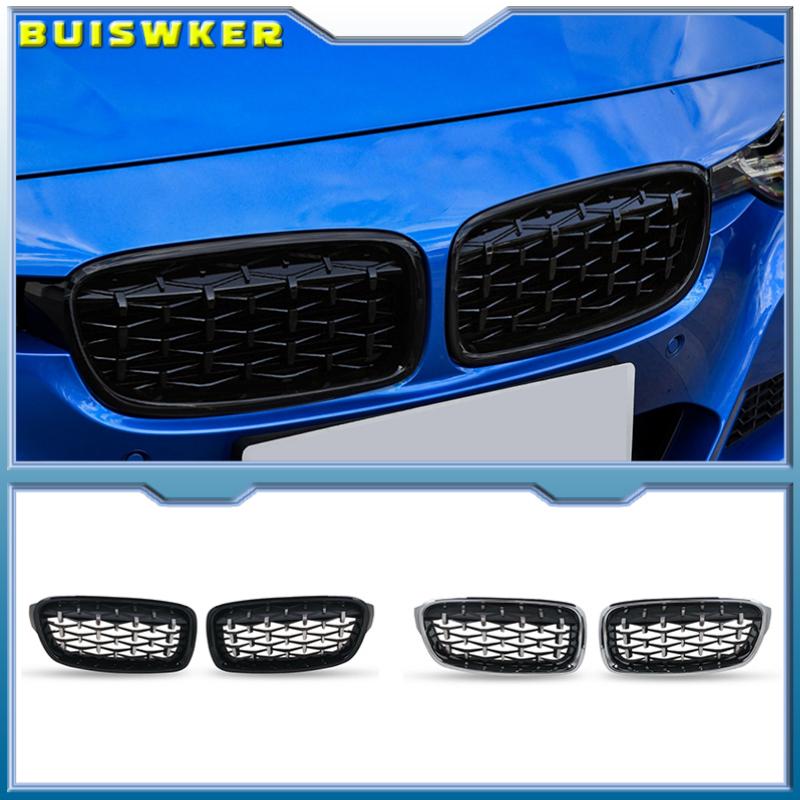 

Автомобильная глянцевая черная решетка переднего бампера для BMW 3-Series F30 F31 F35 2012-2018, спортивная решетка с двойной планкой, Kindey
