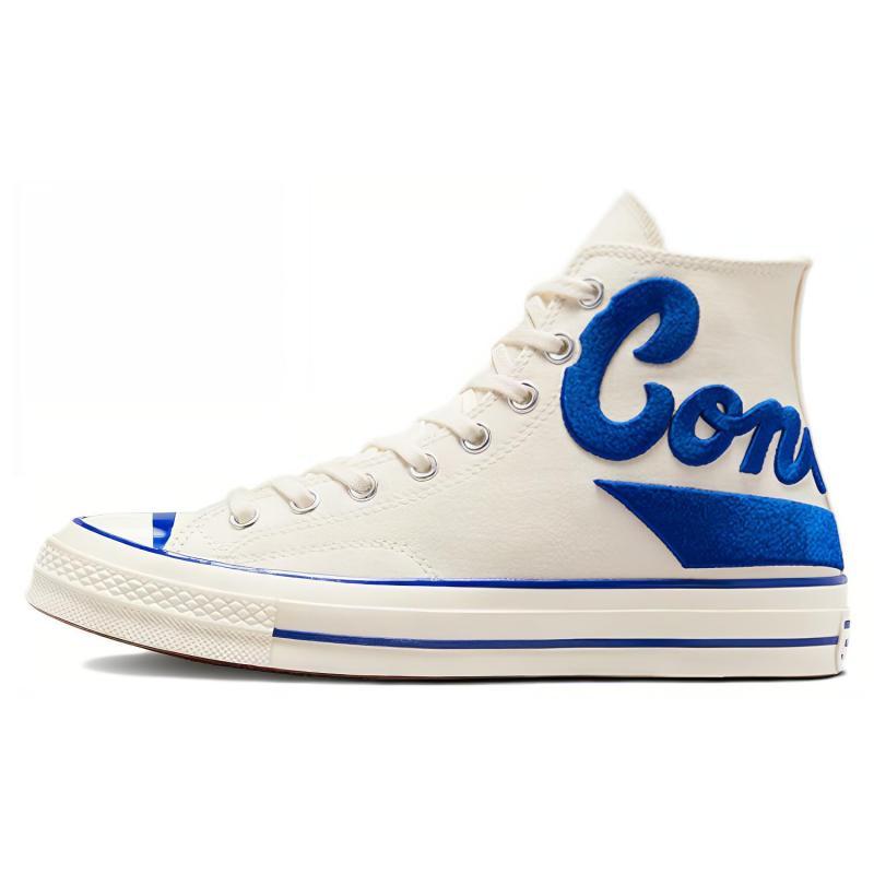 Converse 1970s Chuck Taylor All Star Classic Trend High-Top Canvas Shoes Unisex Milk White Blue
