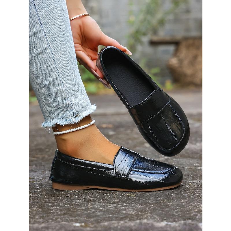 Soft-soled Single Shoes Women's 2025 Autumn New Flat Plus-size One-foot Lazy Beanie Shoes