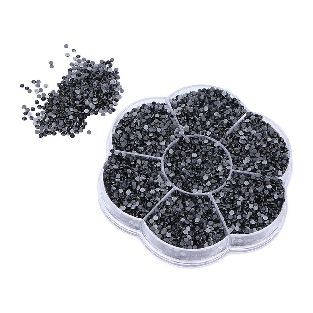 14400pcs Rhinestones Shiny Transparent Decorative Nail Art Accessories for Clothes ShoesS601 Black