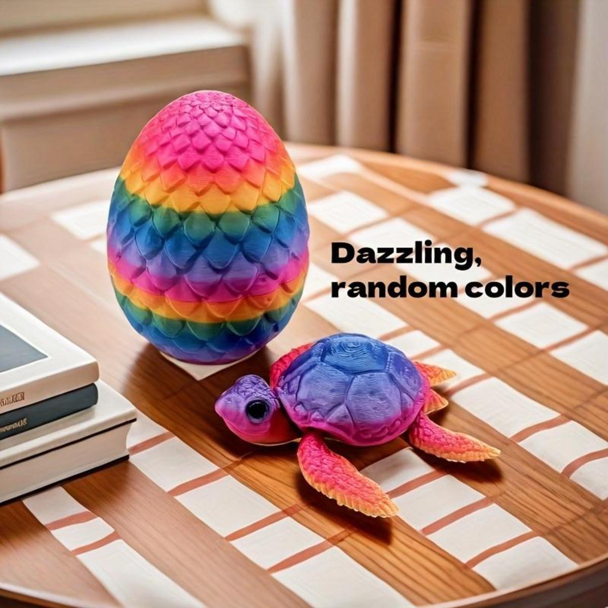 3D Printed Flexible Joint Sea Turtle with Egg Fun Ornament for Home Car Desk Cute Holiday Gift for Family Sea Turtle Ornament