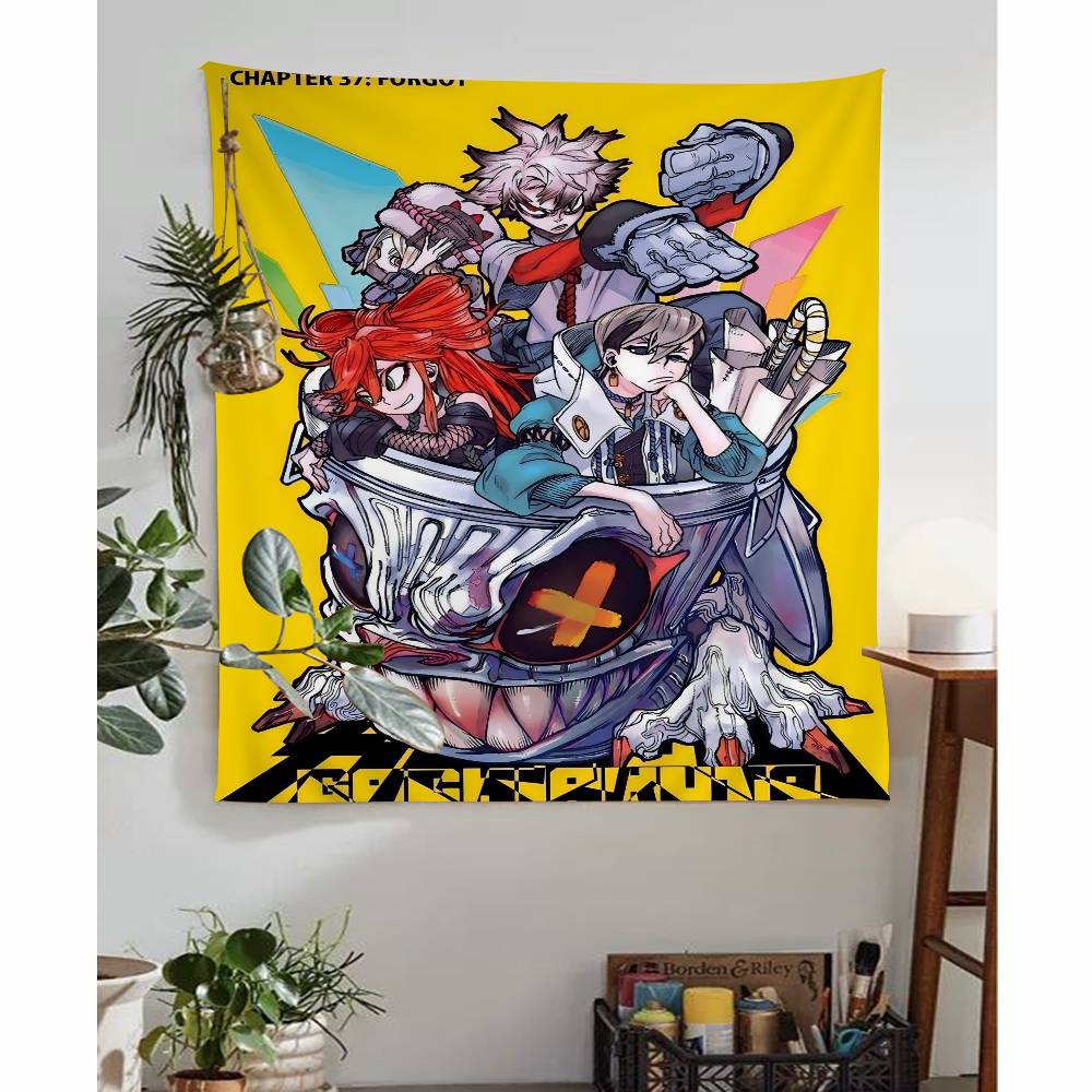 Gachiakuta Anime Character Tapestry Red Japanese Manga Wall Hanging with Action Art Ideal for Otaku Bedroom Edgy Room Decor