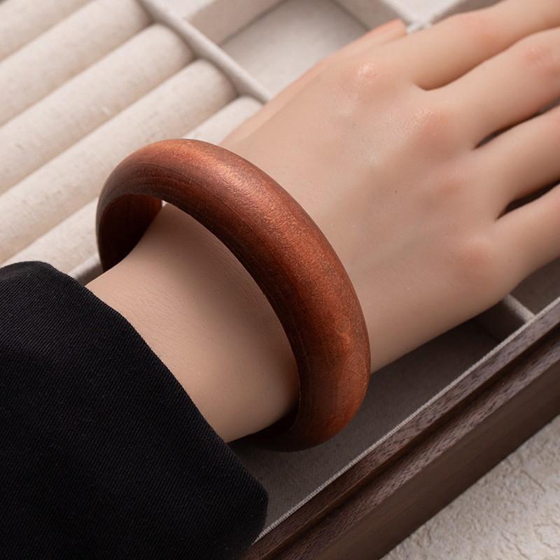 New Chinese Retro Ethnic Style Wood Literary And Artistic Safety Bracelet High-End Sense Simple Niche Solid Wood Bracelet Bracelet Bracelet