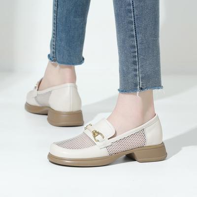 Damskie siateczkowe pojedyncze buty casualowe letnie skórzane buty ażurowe sandały skóra naturalna siateczka buty damskie buty na miękkiej podeszwie