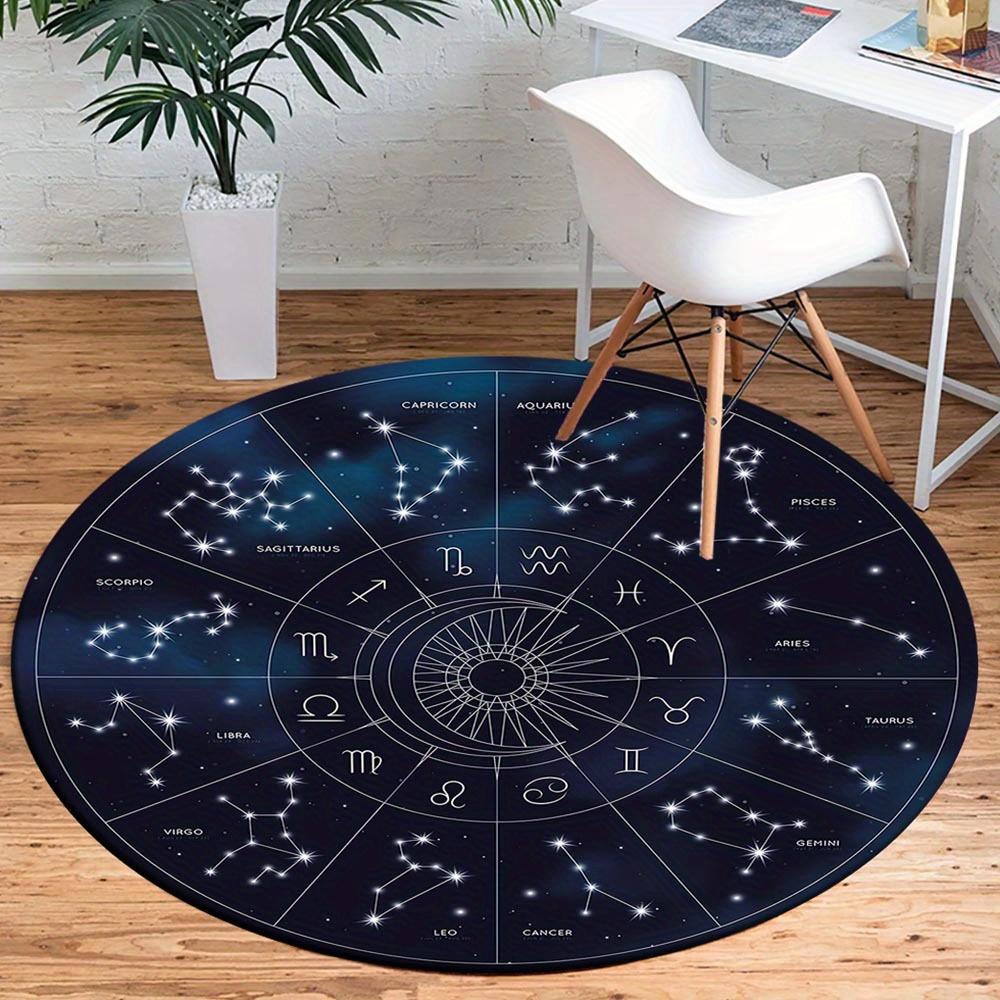1pc Retro 7347728739 Pattern Round Floor Mat, Non-slip for Living Room Bedroom Chair Carpets Home Decor Gifts, Home Decor Room Decor Outdoor
