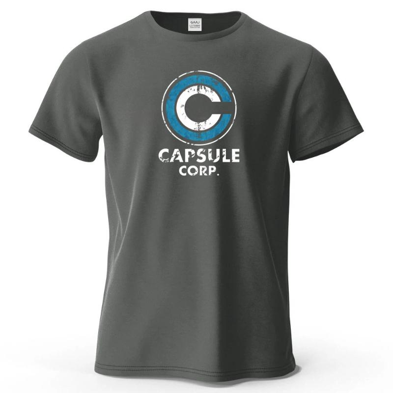 Capsule Corp Cotton Funny Printing Japan Anime Men T Shirt Tee Summer Streetwear Tops Fashion Brand Tshirt Clothing