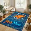 Sweet Treats Theme Soft Crystal Velvet Rug Custom Name & Text Print Non Slip Floor Rug for Bedroom Living Room