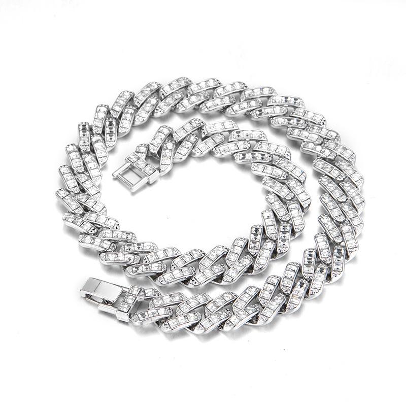 European American Hip Hop Cuban Chain Butterfly Necklace with Diamonds - Women's Trendy Style