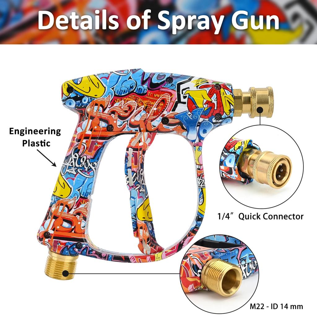 High Pressure Street-art-themed Washer Water Gun for Car Cleaning Hose Connector For Karcher Nilfisk Lavor Bosch