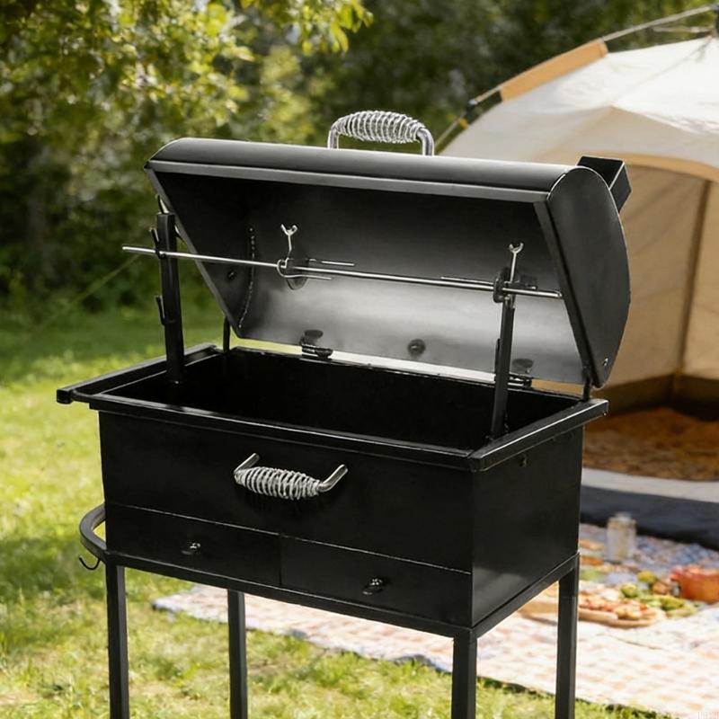 Robuster Federgriff aus Edelstahl für BBQ-Grill-Ersatz mit Schweißdesign und komfortablem Griff P9YB