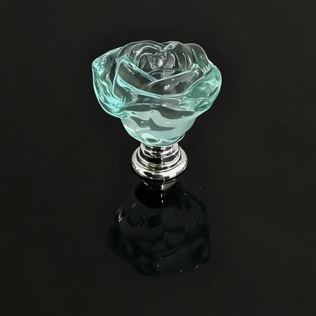 Mânăr de sertar din sticlă cu cristal roz de 30 mm - Stil Retro European pentru Dulap sau Comodă