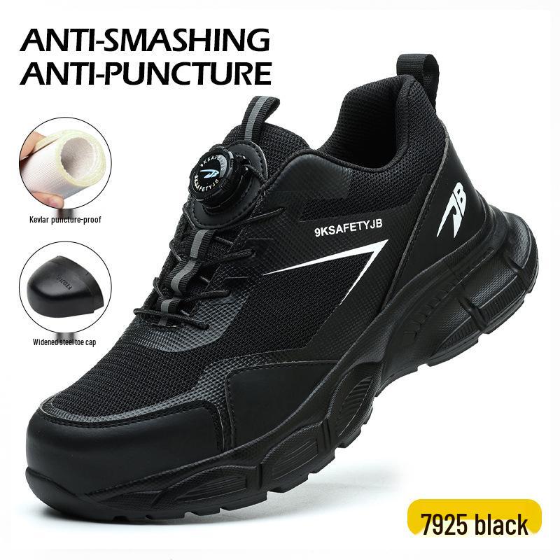Men's Steel Toe Safety Shoes - Breathable, Wear-Resistant, Anti-Slip, Soft Sole for Comfort & Long Standing, Anti-Smash, Anti-Puncture.