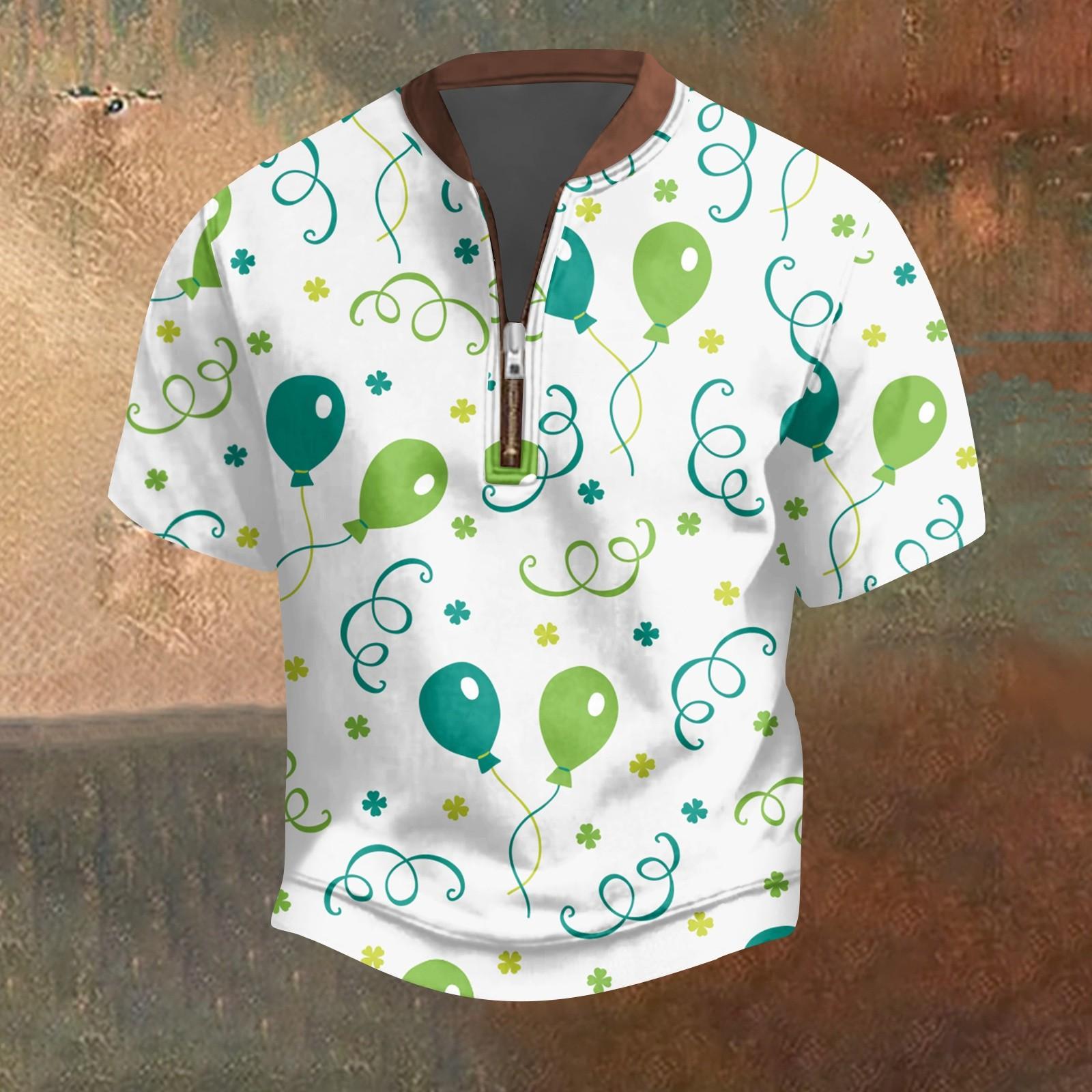 

Мужская повседневная футболка с застежкой-молнией на половину длины и короткими рукавами L армия зеленый