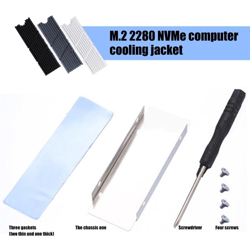 Passive Cooling Aluminum Heatsink For M.2 2280 NVMe Drive Includes Silicone Thermals Pad for Game Setups Ooling System