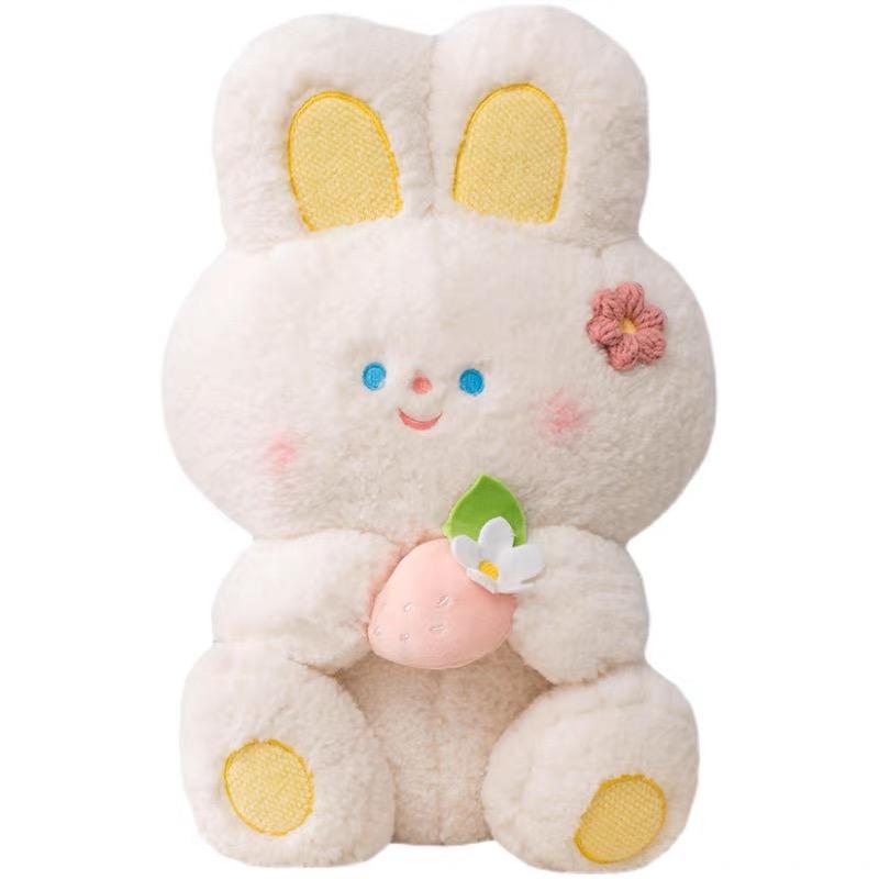 Adorable Hug Tulip Flowers Bunny Plushie Stuffed Cartoon Rabbits with Carrot Bread Strawberry Baby Appease Cuddly Doll Plush Toy St Practical Use